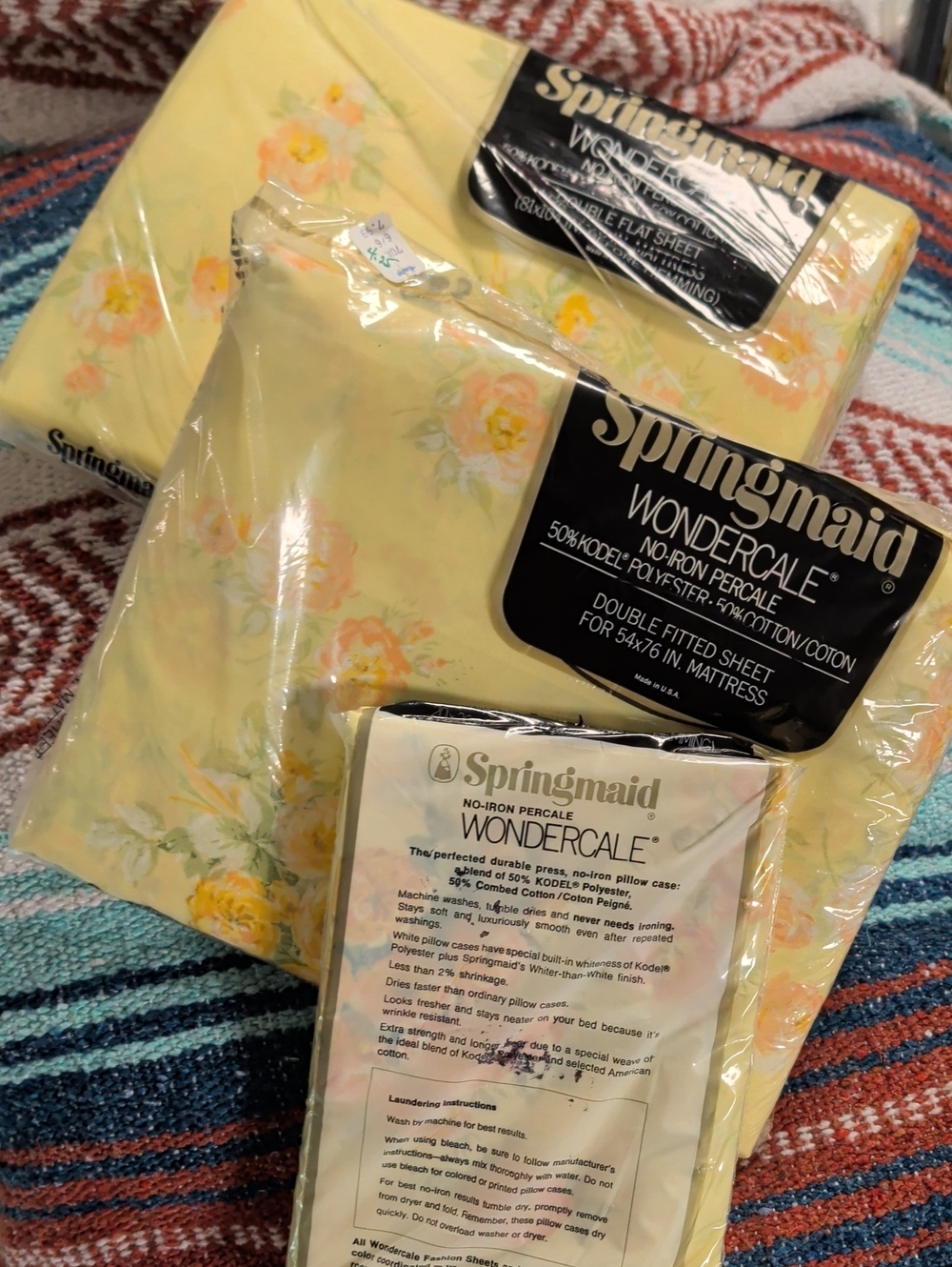 Springmaid Yellow Floral Wondercale No-Iron Percale Sheet Set